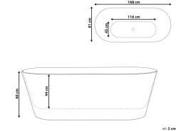 Vasca da bagno freestanding KOLLPA 168 x 81 cm Bianco