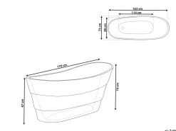 Vasca da bagno freestanding BUENAVISTA 170 x 73 cm Bianco