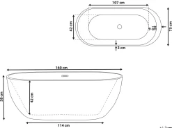 Vasca da bagno freestanding NEVIS 160 x 75 cm Rosso