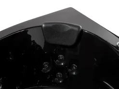 Vasca idromassaggio angolare con LED MARTINICA 198 x 144 cm Nero