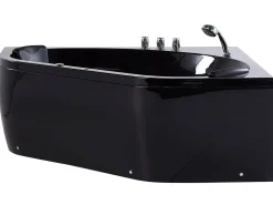 Vasca idromassaggio angolare con LED MEVES 140 x 140 cm Nero