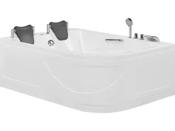 Vasca idromassaggio angolare con LED BAYAMO Lato destro 170 x 120 cm Bianco