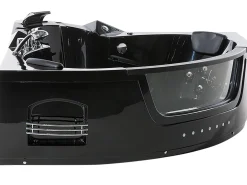 Vasca idromassaggio angolare con LED MARTINICA 214 x 155 cm Nero