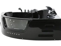 Vasca idromassaggio angolare con LED MARTINICA 214 x 155 cm Nero