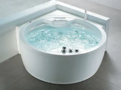 Vasca idromassaggio angolare con LED MILANO con altoparlante Bluetooth integrato 181 x 150 cm Bianco