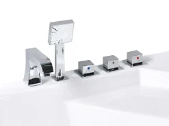 Vasca idromassaggio angolare con LED TAMULA 148 x 66 cm Bianco