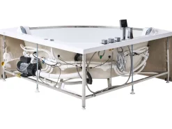 Vasca idromassaggio angolare con LED TAMULA 148 x 66 cm Bianco