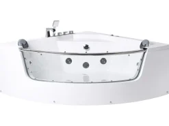 Vasca idromassaggio angolare con LED TAMULA 148 x 66 cm Bianco