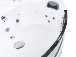 Vasca idromassaggio angolare con LED TAMULA 148 x 66 cm Bianco