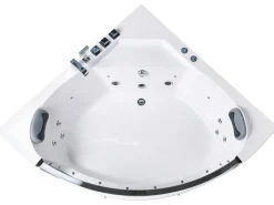 Vasca idromassaggio angolare con LED TAMULA 148 x 66 cm Bianco