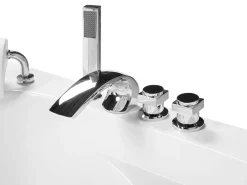 Vasca idromassaggio angolare con LED MANGLE 201 x 150 cm Bianco