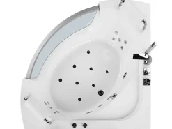 Vasca idromassaggio angolare con LED MANGLE 201 x 150 cm Bianco