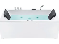 Vasca idromassaggio angolare con LED VARADERO Lato Sinistro 183 x 90 cm Bianco