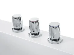 Vasca idromassaggio angolare con LED VARADERO Lato Sinistro 183 x 90 cm Bianco