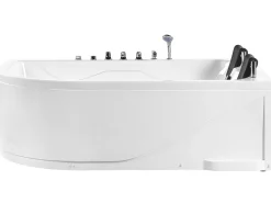 Vasca idromassaggio angolare con LED CALAMA Lato Sinistro 180 x 120 cm Bianco