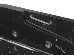 Vasca idromassaggio angolare con LED BAYAMO Lato destro 170 x 120 cm Nero
