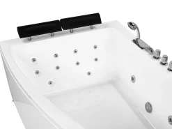 Vasca idromassaggio angolare con LED SERRANA Lato destro 182 x 121 cm Bianco