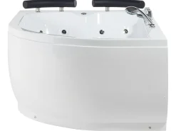 Vasca idromassaggio angolare con LED PARADISO Lato destro 158 x 113 cm Bianco