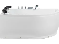 Vasca idromassaggio angolare con LED PARADISO Lato destro 158 x 113 cm Bianco