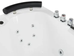 Vasca idromassaggio angolare con LED PARADISO Lato destro 158 x 113 cm Bianco