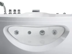 Vasca idromassaggio angolare con LED TOCOA 205 x 146 cm Bianco