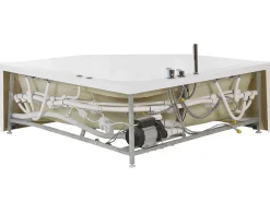 Vasca idromassaggio angolare con LED CACERES 211 x 150 cm Bianco