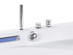 Vasca idromassaggio angolare con LED CACERES 211 x 150 cm Bianco