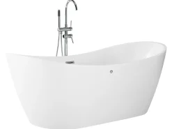 Vasca idromassaggio freestanding con LED ANTIGUA 168 x 80 cm Bianco