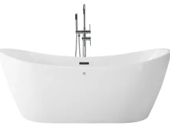 Vasca idromassaggio freestanding con LED ANTIGUA 168 x 80 cm Bianco