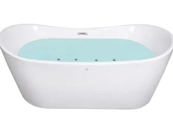 Vasca idromassaggio freestanding con LED ANTIGUA 168 x 80 cm Bianco