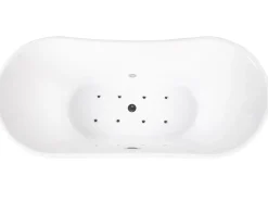 Vasca idromassaggio freestanding con LED ANTIGUA 168 x 80 cm Bianco