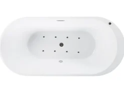Vasca idromassaggio freestanding con LED NEVIS 170 x 80 cm Nero