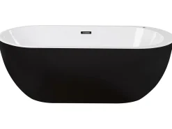 Vasca idromassaggio freestanding con LED NEVIS 170 x 80 cm Nero