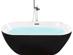 Vasca idromassaggio freestanding con LED NEVIS 170 x 80 cm Nero