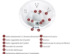 Vasca idromassaggio da esterno con LED MARFIL Marrone