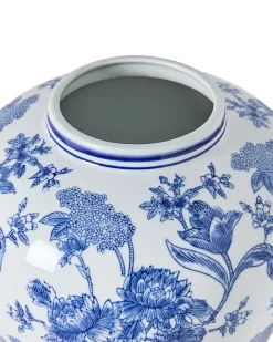 Vaso con coperchio ALFARO Porcellana 46 cm Bianco/Blu