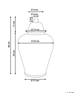Vaso con coperchio ALFARO Porcellana 46 cm Bianco/Blu