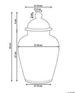 Vaso con coperchio CUENCA Porcellana 36 cm Bianco/Blu