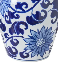 Vaso con coperchio CUENCA Porcellana 36 cm Bianco/Blu