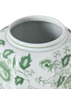 Vaso con coperchio FERROL Porcellana 29 cm Bianco/Verde