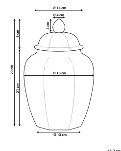 Vaso con coperchio FERROL Porcellana 29 cm Bianco/Verde