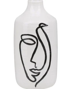 Vaso da fiori AENUS Gres porcellanato 22 cm Bianco