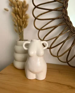 Vaso da fiori AIGIO Ceramica 25 cm Bianco