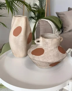 Vaso da fiori ALOSIDAE Gres porcellanato 19 cm Beige chiaro