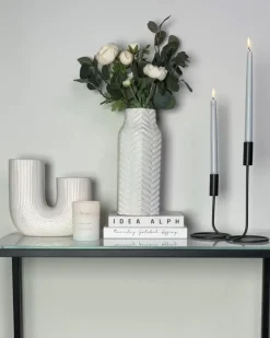 Vaso decorativo XANTHOS Gres porcellanato 32 cm Bianco
