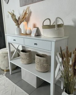 Vaso decorativo XANTHOS Gres porcellanato 32 cm Bianco