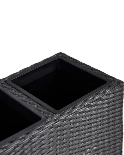 Vaso per piante BELLIS Rattan sintetico (PE) 82 cm Nero