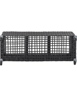 Vaso per piante BELLIS Rattan sintetico (PE) 82 cm Nero