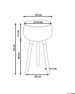 Vaso per piante rialzato AGROS Metallo 35 cm Nero