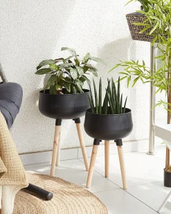 Vaso per piante rialzato AGROS Metallo 35 cm Nero